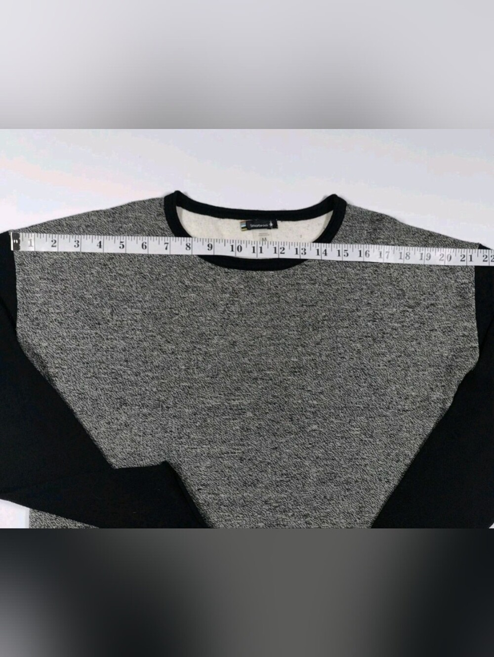 Smartwool Heathered Gray And Black Wool Blend Long Sleeve Shirt Size M - Picture 5 of 8